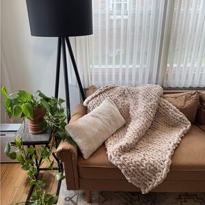 Cozy Cream Handmade Throw Blanket